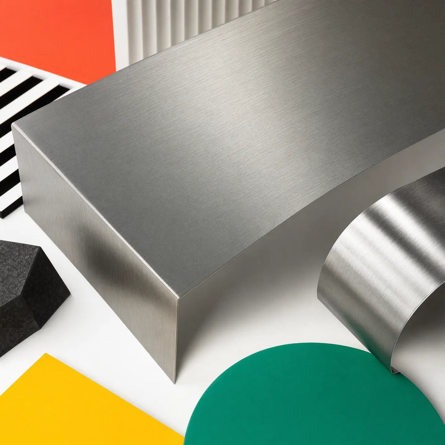 Representative directional brushed and hairline stainless finish study