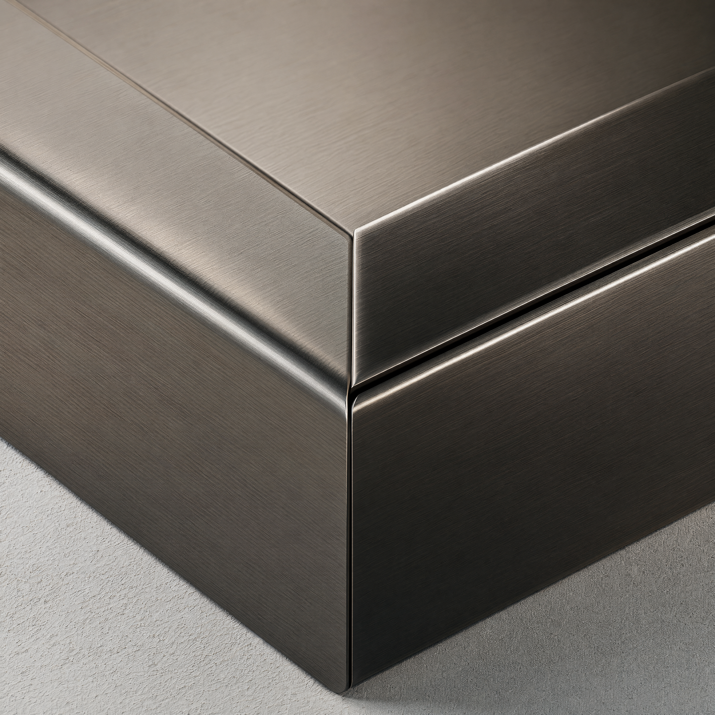 Representative brushed stainless folded return close-up